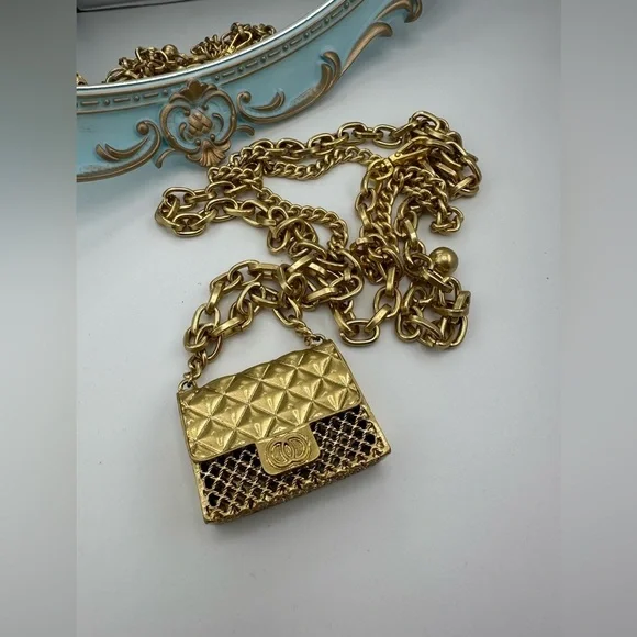 Anthropologie Mini Double Chain Charm Belt/Bag - Picture 13 of 17